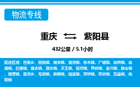 重庆到紫阳县专线物流公司-重庆到紫阳县货运公司